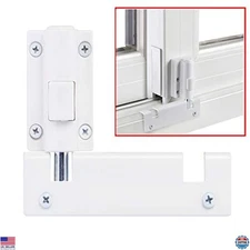 Patio Sliding Door Security Foot Lock - Childproof Kick Lock, White, 1 Pack