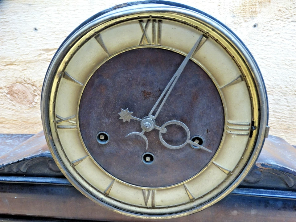 Antiguo Reloj Manto 23-1/2" x 9" x 5-1/2" Foto 2 de 4