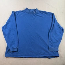 VTG Nike Mock Turtle Neck Long Sleeve Shirt Mens XL Blue Y2K 90s Base Layer