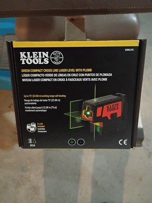Klein Tools 93MCLPG Compact Green Cross-Line Laser Level with Plumb Spot