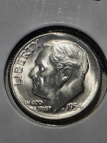 1954 S Roosevelt Dime -BU -LUSTROUS-  90% Silver US Coin "FREE SHIPPING"