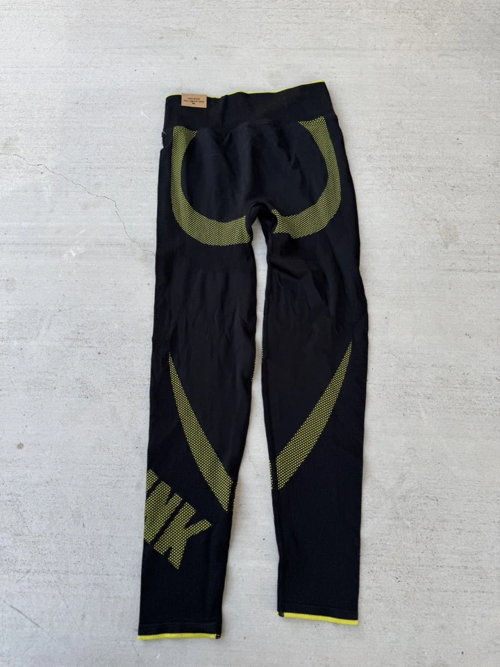 Leggings ajustados ROSA Active cintura alta sin costuras para mujer negros/amarillos, talla M/M nuevos con etiquetas Foto 2 de 4