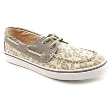 SPERRY TopSider Bahama Stone Pink LEOPARD Sequin Boat Shoes NIB Girl Sz 2.5 34.5