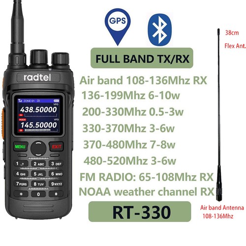 Radtel RT-330 Gps Bluetooth App Programming Amateur Radio 10W Power Full Band