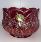 Vintage INDIANA GLASS Co. "Heirloom" Iridescent Sunset Carnival Glass 4.5” Bowl