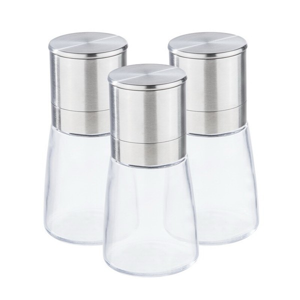 Hi 3X GewüRzmüHle Glas PfeffermüHle SalzmüHle GewüRze Edelstahl MüHle Manuell-image