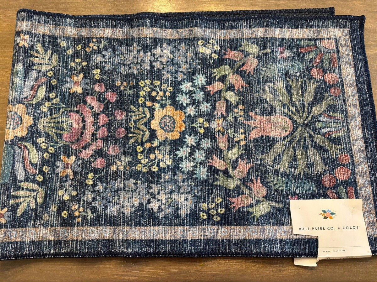 Rifle Paper Company X Loloi Maison Frances Blue Multi Runner Rug