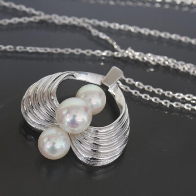 MIKIMOTO Akoya Pearl Necklace 39cm 14K WG
