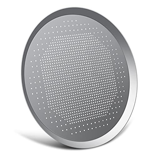 Pizza Oven Pan, Pizza Crisper Pan with Holes, Round Pizza Tray 14 Inch Silver - Bild 2 von 7