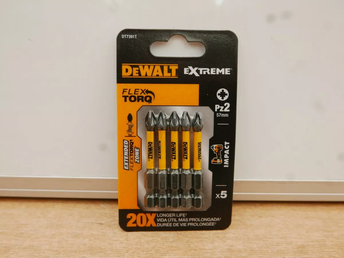 DEWALT EXTREME DT7391T 5 X PZ2 X 57MM FLEXTORQ HIGH IMPACT SCREWDRIVER BITS