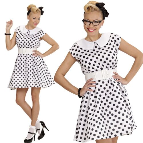 50er Petticoat pünktchen Kleid Rock´n Roll - weiß - Damen Kostüm M 38/40  #5830 - Bild 1 von 1