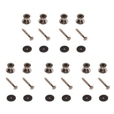 10 Pack of Chrome Guitar Strap Buttons for electric guitars - Universal fit