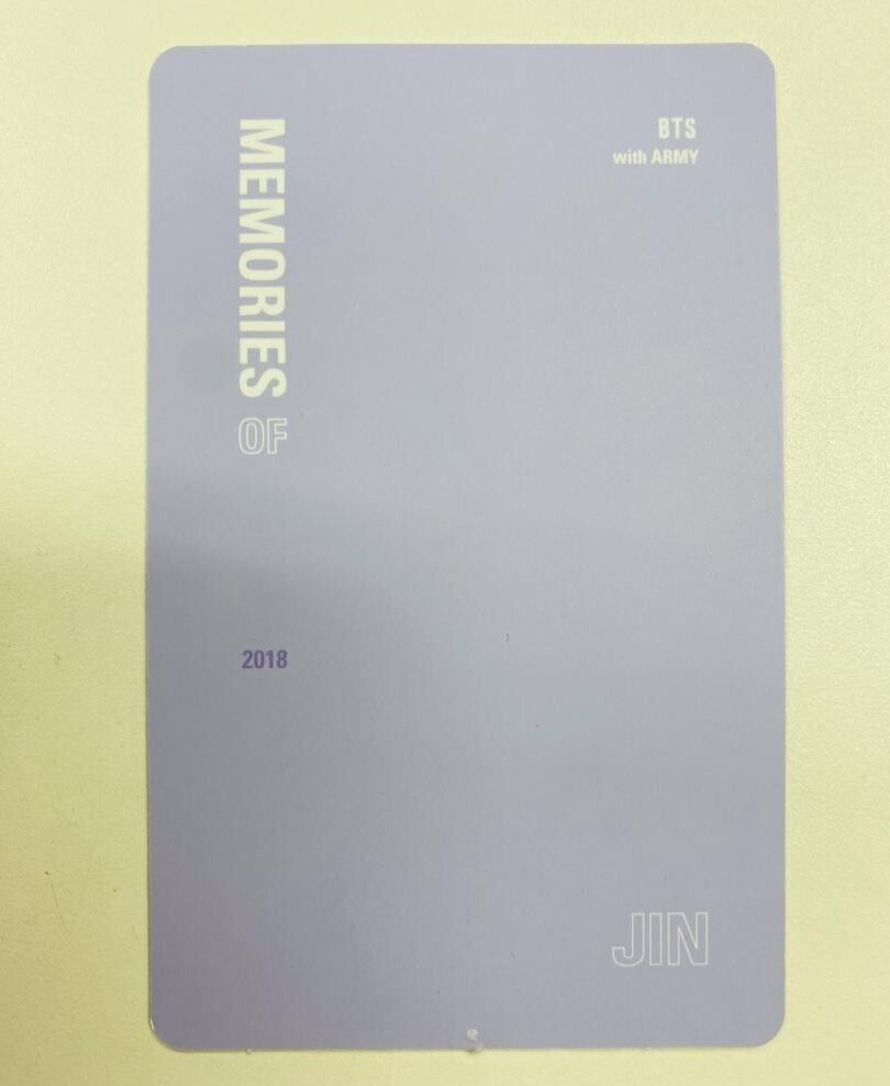 BTS JIN MEMORIES OF 2018 Official Photocard With mount Blu