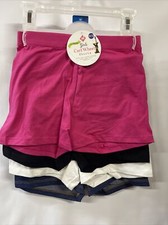 Member's Mark 4 Pack of Girls Cart Wheel Shorts Size 10/12 Solid Cotton Stretch