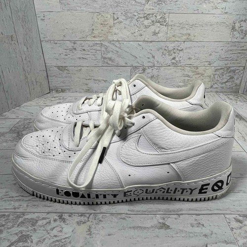 Nike Air Force 1 Equality Athletic Shoe Men 14 White Leather Low CMFT AQ2118-100