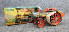 Nomura TN Tin Litho Powered Old Time Steam Roller Tractor W/Box Made in Japan