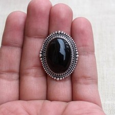 Black Onyx Solid 925 Sterling Silver Beautiful Handmade Women Ring All Size M965