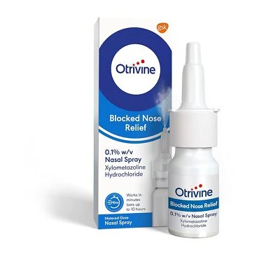 Otrivine Blocked Nose Relief | Adult Decongestant | 0.1% Nasal Spray | 10ml
