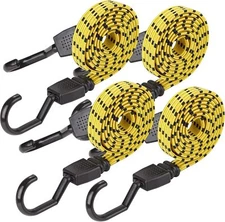 Ultra 48" Black/yellow Flat Bungee Cord 4pk X