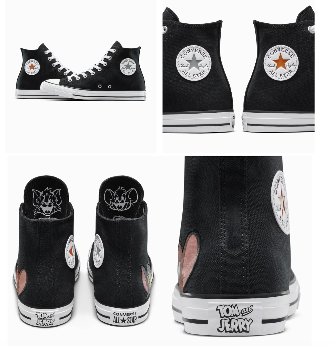 Converse x Tom and Jerry Chuck Taylor All Star HI Black Men Unisex Shoes A15113C Converse Chuck Taylor All Star Hi Tom & Jerry Black Mens  main image 2