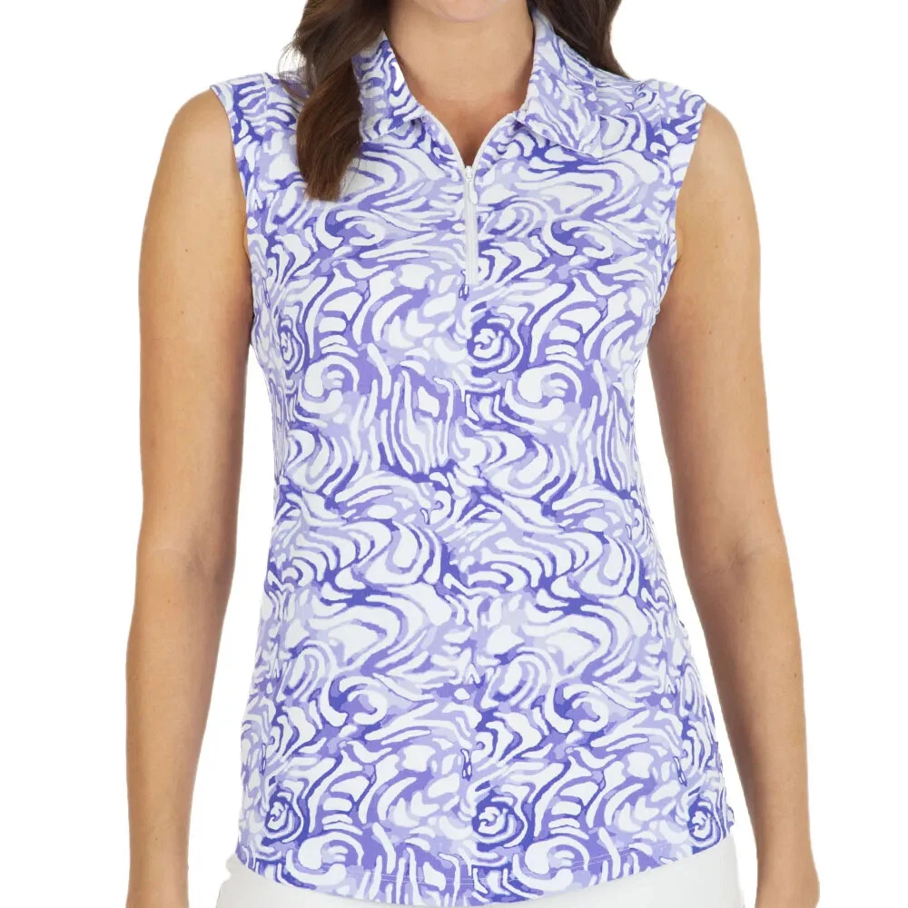 NWT Ladies IBKUL KINSLEY Plum Lavender Sleeveless Polo Shirt XS S M L XL XXL
