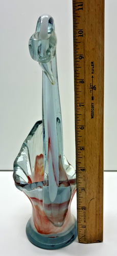 Vintage Murano Style Hand Blown Glass Swan Sculpture Figurine Decorative - Picture 12 of 12