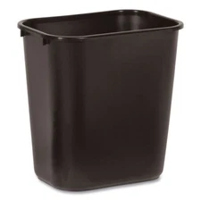 Rubbermaid Commercial Fg295600bla Rectangular Wastebasket, 7 Gal, Lldpe, Open