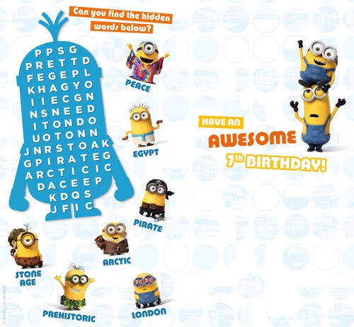 Tarjeta de cumpleaños de 7 años Minions película tarjeta de cumpleaños para niños con sobre FSC - Imagen 3 de 4