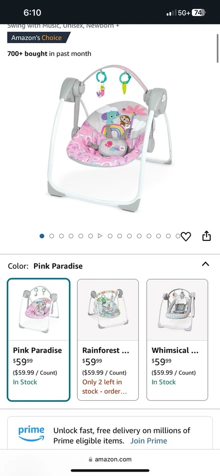 Columpio para bebé Foto 3 de 4