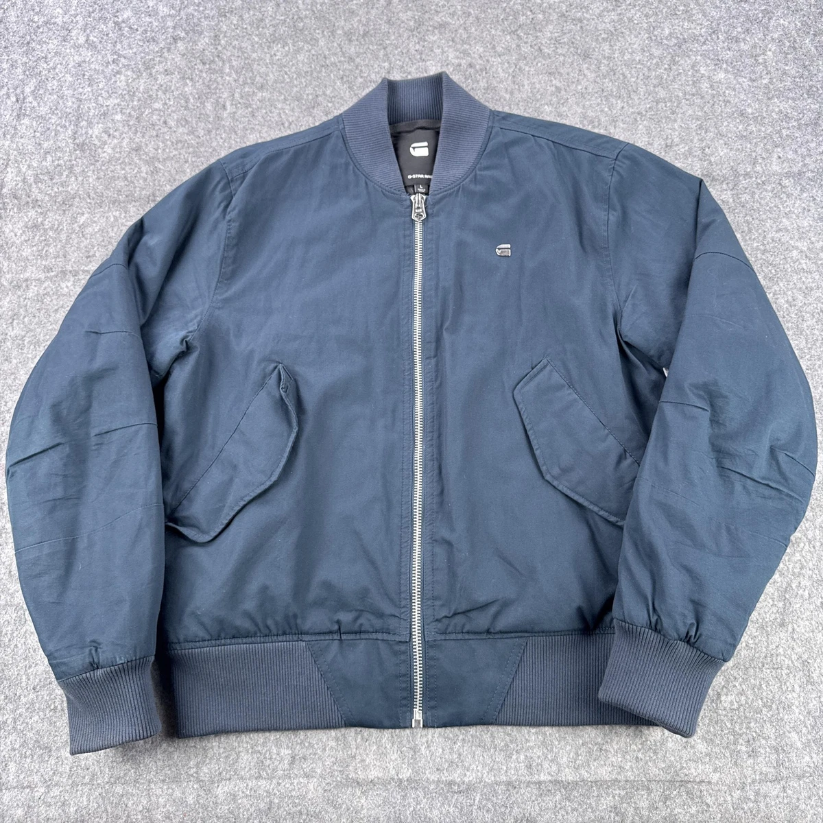 G-STAR RAW Giacca Leggera Donna Blu Cotone con Zip (IT 38, EU 34