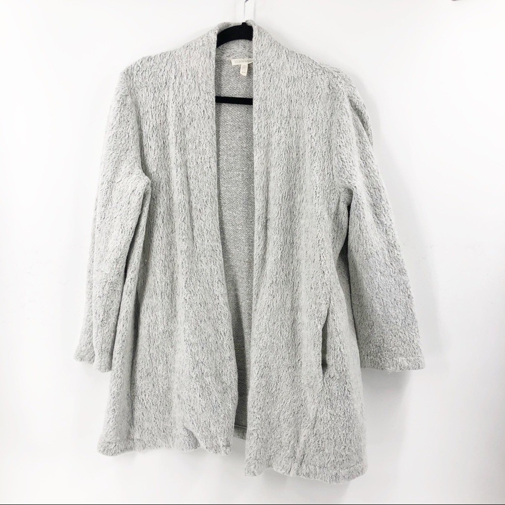 ✅ EILEEN FISHER COTTON/WOOL/ALPACA BLEND CARDIGAN SIZE MEDIUM GREY