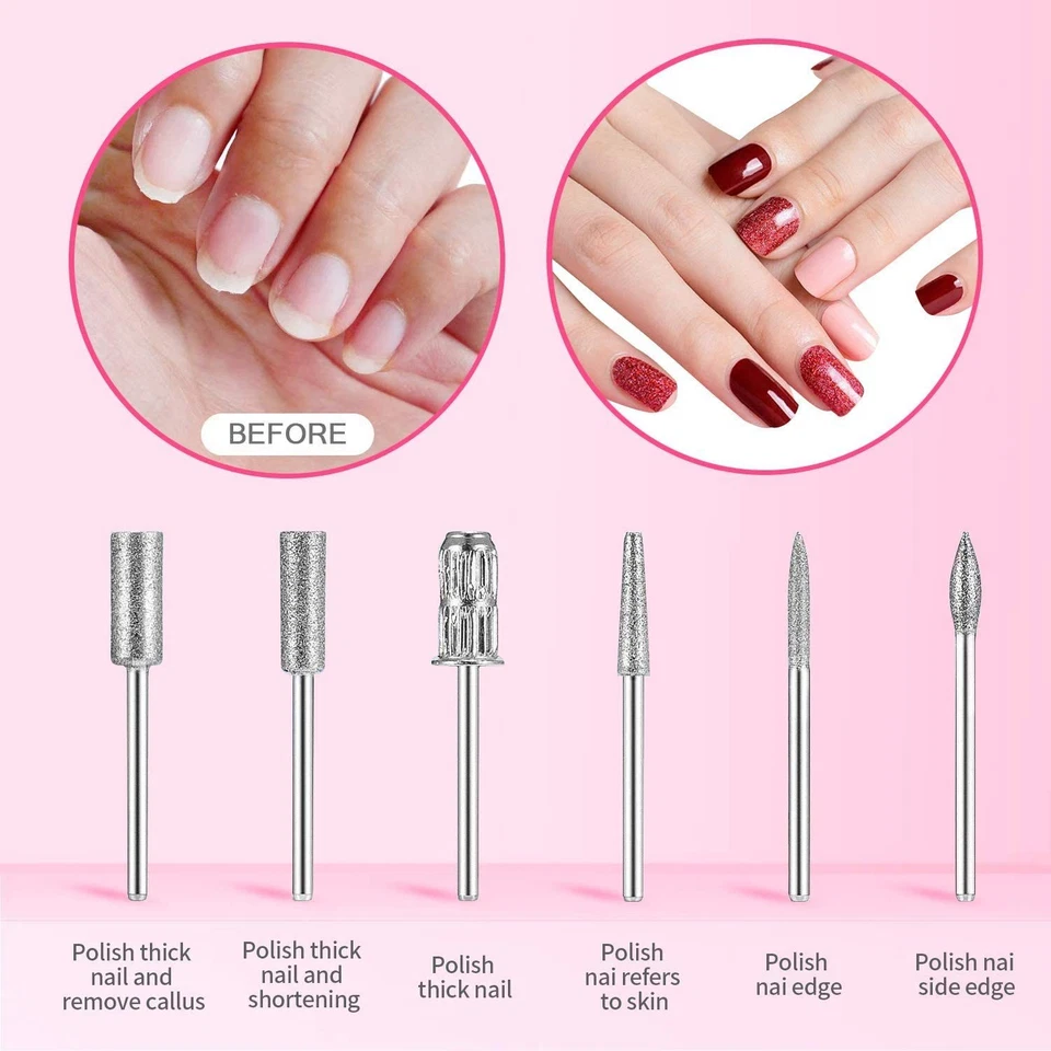 Nagelfräser Elektrische Nagelfeile Profi Set Pediküre Maniküre Nail Drill Art DE - Bild 3 von 4