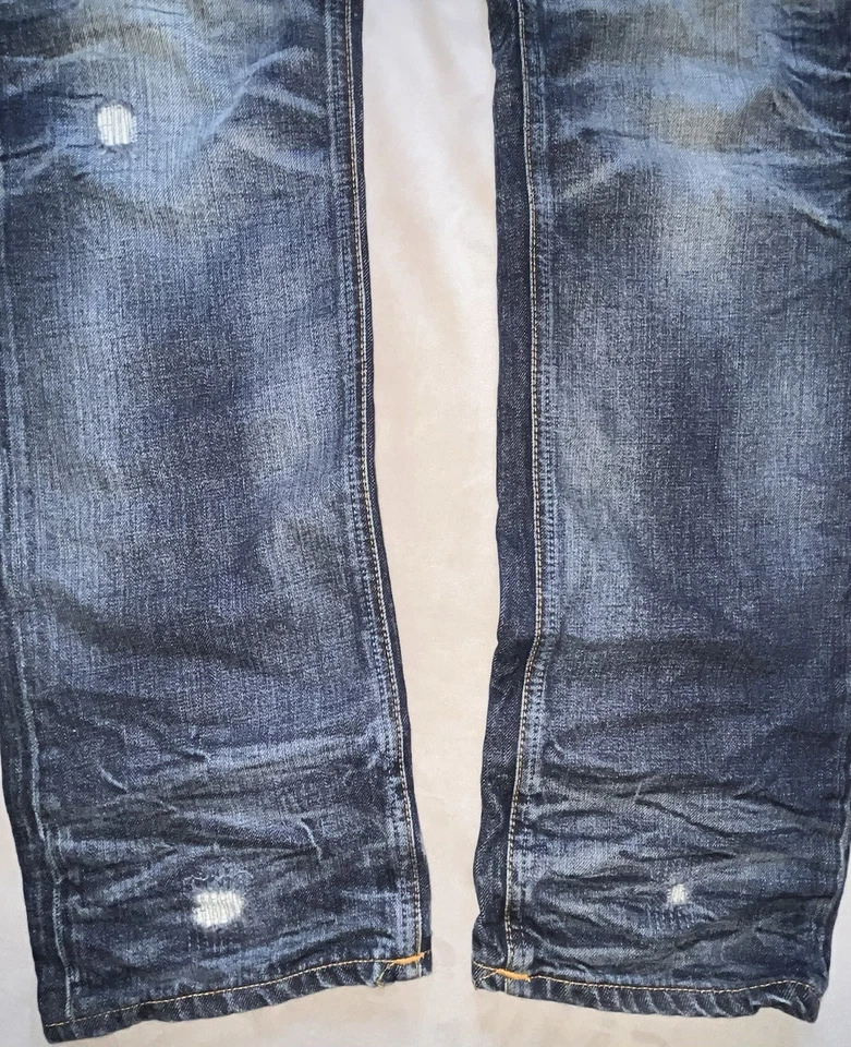 Jeans Nudie Rectos Alf Org Larry Réplica 32x34 Azul Envejecido Italia De Colección Foto 4 de 4