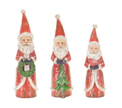 Melrose Santa (Set of 3) 8.5'' H, 9.75'' H, 10.25'' H Resin