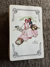 Vintage Estate Rockwell USA Playing Cards Deck Young Couple Picnic Dog Used