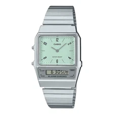 CASIO AQ-800E-3A A/D QUARTZ GREEN DIAL STEEL WATCH