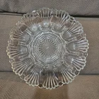 Vintage Anchor Hocking Clear Glass Deviled Egg Plate 10" Scalloped Shell Pattern