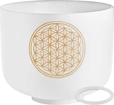 Meinl Sonic Energy Crystal Singing Bowl 8 C Note Flower of Life High-purity