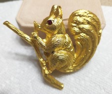 Vintage Style Large Squirrel Brooch Pin Rhinestone Gift for Her CHARMING