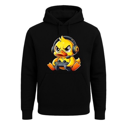 Süßes Duck Gamer Gaming Thema Clipart Grafik Party Herren Sweatshirt Hoodie