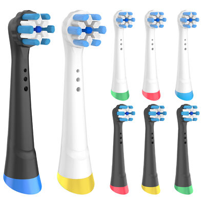 Ersatzbürsten für Oral B IO (8x Weiß/Schwarz)-Zahnbürstenaufsätze für Oral B IO