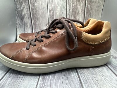 Mens Ecco Danish Design Oxford Sneakers Shoes Sz 7 41 Used Brown