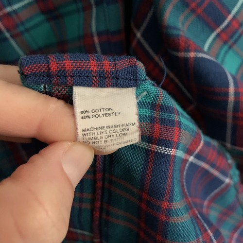 Vintage Ivy Classics hergestellt in den USA grün kariert Langarm Button-Down Tasche Hemd XL - Bild 5 von 12