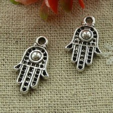 Free Ship 200 pcs tibetan silver hand charms 20X12mm L-3055