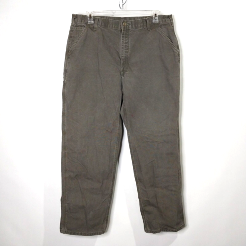Carhartt Contractor Work Carpenter Cargo Pants Olive Green Outdoor Men's 40x32