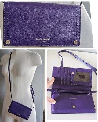 kei Henri Bendel 財布 HENRI BENDEL WALLET BLUE LEATHER SILVER BUTTON CLOSURE | eBay
