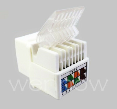 ( Pcs of 10 ) - Keystone Jack Tooless RJ-45 Cat-6 White (RJ45 Cat6 Tool Less)