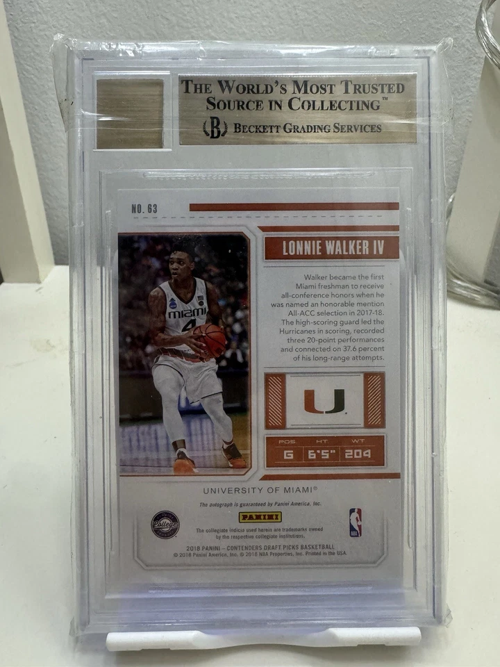 2018 PANINI CONTENDERS DRAFT LONNIE WALKER RC ROOKIE AUTO  /15 BGS 9.5 - Image 2 of 2