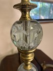 60s Hollywood Regency Fireplace Andirons Zimmerman Art Glass Paperweight Brass — photo 2