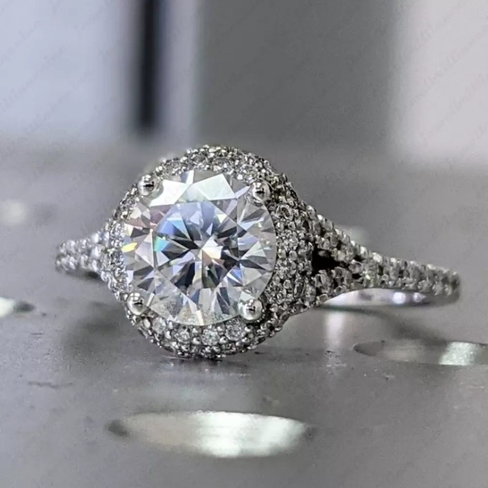 Split band halo engagement ring clearance